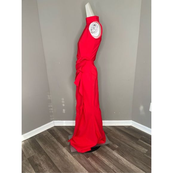 NWT Chiara Boni La Petite Robe Gudrum Halter Ruffle Gown Size 46 (US10) $995 - Picture 5 of 9